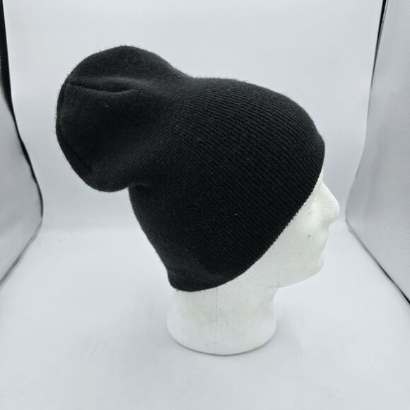 George Beanie  Adult One Size Black Knit Acrylic Blend Snow Ski Outdoors - Picture 4 of 8